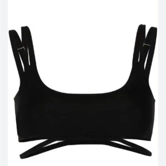 Dion Lee Sexy Black Strappy Crop Tank Top Double Adjustable Strap Cutouts XS - Picture 2 of 13